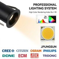 Downlight LED encastré en aluminium de qualité supérieure, découpe de 50 mm, CRI 98, IP44, spot COB, garantie 3 ans