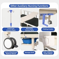 Lit médical ergonomique avec réglage séparé du dossier et des pieds pour les soins médicaux à domicile