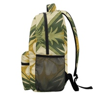Sac à dos en polyester à imprimé hibiscus et ananas hawaïen, personnalisable, avec bretelles réglables pour le voyage