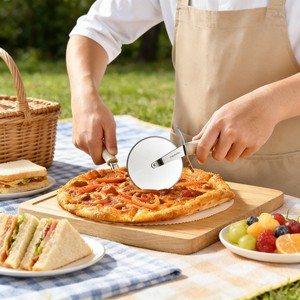 Ensemble de coupe-pizza en acier inoxydable avec trancheuse à nouilles et diviseur de pâte, outil de cuisson pour la cuisine, compatible lave-vaisselle, pour usage domestique - Product Image 3