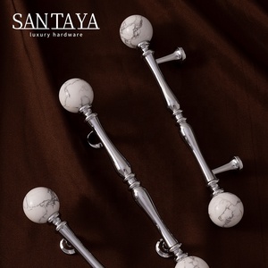 Kenop Lemari Dapur Santaya Brass Chrome Silver, Kenop Lemari Sepatu, Kenop Laci, Gagang Bola Kristal Mewah - Product Image 3
