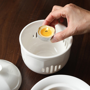 Olla de Sopa de Cerámica Ecológica Personalizada con Borde Dorado Blanco, Vajilla de Hotel, Olla para Guisos, Tazón para Tónico, Juego de Tazones - Product Image 4