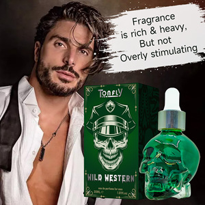El aroma inspirado en el Oeste Salvaje una botella con forma de calavera fresca 30ML de aroma audaz para hombres Tonfly Wild Western <span class=keywords><strong>Perfume</strong></span> para hombres - Product Image 3