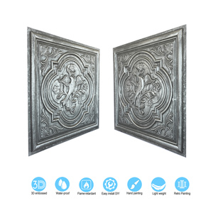 Cổ tin pl39 gạch Trần mộc mạc thiết kế nội thất Bảng điều khiển trang trí không thấm nước chống cháy gạch vuông để cải thiện nhà - Product Image 6