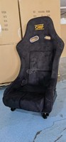 Siège de course OMP Premium en suède, dossier haut, avec surpiqûres blanches, ajustement universel pour accessoire de modification automobile