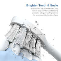 Brosse à dents électrique sonique pour adultes T2407A1, LED, étanche IPX7, charge par câble DC, 4 modes, blanchiment des dents, pour les voyages