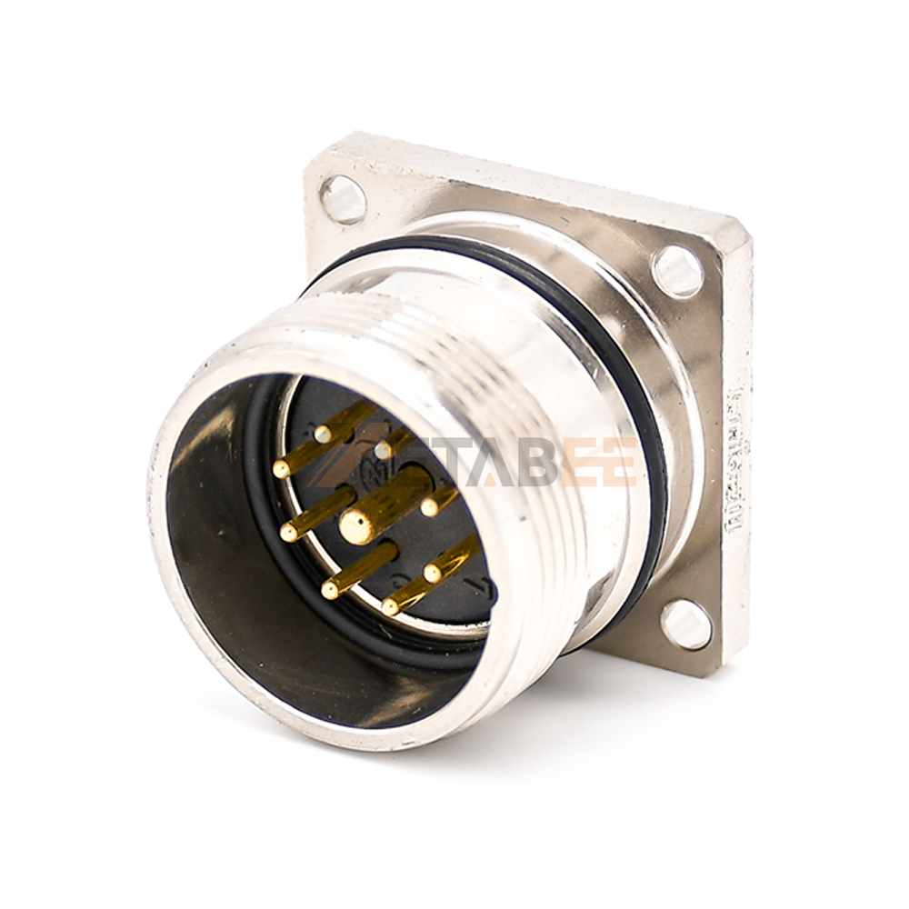 Male Straight Solder Cable Flange Mount
