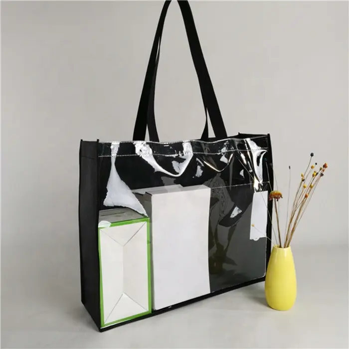 Водонепроницаемая спортивная сумка для покупок, сумка-тоут из ПВХ с карманами и молнией, прозрачные пластиковые сумки из ПВХ