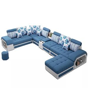 طقم كنبات صالة متعدد الوظائف بتصميم تركيبي، طقم أثاث صالة معيشة بـ 7 مقاعد - Product Image 5