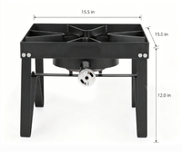 Réchaud à gaz propane portable d'extérieur robuste avec régulateur 10 PSI et design en fonte pour brassage maison, cuisson de crawfish et friteuse à dinde