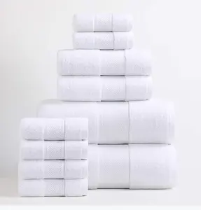 Vente en gros d'hôtel 5 étoiles à forte absorption d'eau pas cher 100% ensemble de serviettes en coton ensemble de serviettes de bain à la main d'hôtel