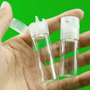 透明なプラスチック製の空のボトルフリップキャップ付きトラベルサイズのボトル小さなボトル