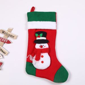 White Christmas <b>Stocking</b> with Cute Navidad Cartoon Design Reusable Gift Bag for Holiday Decoration and <b>Kids</b> Family - Product Image 4