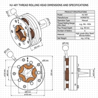 Tête de roulage de filetage manuelle KUHO, outil de roulage de filetage externe pour tour CNC, pour la formation de filetages