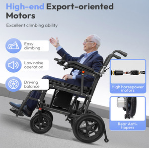 Vendite dirette della fabbrica pieghevole portatile disabili sedia a rotelle elettrica con motore a spazzola e freno elettronico - Product Image 3