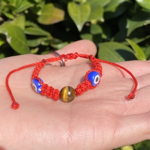 <span class=keywords><strong>Pulsera</strong></span> de Hilo Rojo para Bebés, Joyería de Protección, Hecha a Mano, con Piedra de Ojo de Tigre, Pulseras de Ojo Turco para Regalo de Bebé - Product Image 3