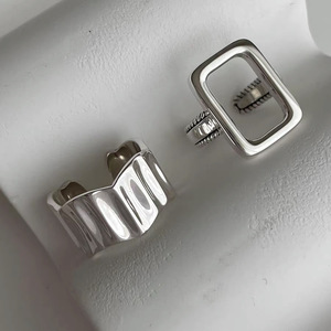 Geometric Hollow <b>Ring</b> S925 Sterling Silver Irregular <b>Open</b> Design Unisex Fashion Party Jewelry - Product Image 3