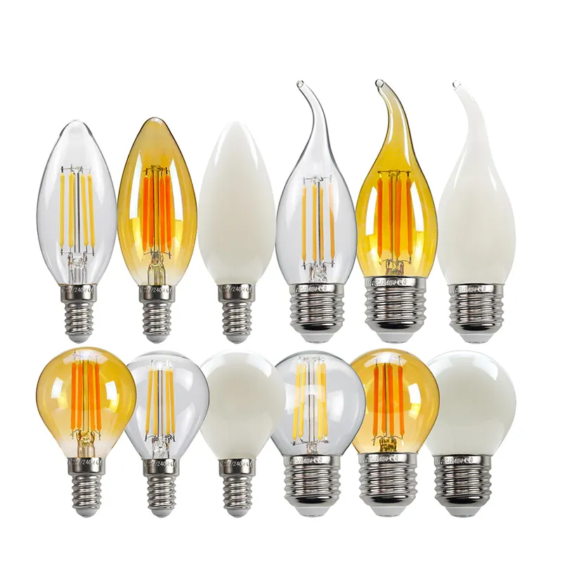 Factory direct sale Edison Bulb LED E27 E14 lighting C45 Pull Tail C35 Retro filament Bulbs 110v 220v for Living Room
