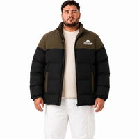 Chaqueta de plumón acolchada tejida para hombre, cuello alto, cremallera completa, bolsillos, cálida para invierno, informal, tallas grandes, extragrandes 6XL 7XL