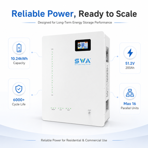 Batería Solar <span class=keywords><strong>SWA</strong></span> ENERGY Avanzada de 10.24kWh LiFePO4, Montaje en Pared, CAN, <span class=keywords><strong>8500</strong></span> Ciclos, Certificación UL9540, Solución para Proyectos - Product Image 2