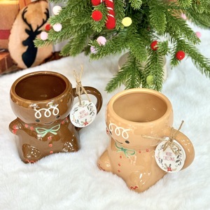 2024 personalizzato all'ingrosso regalo di natale tazza di caffè coppia souvenir creativo di pan di zenzero uomo carino cartone animato tazza di ceramica tazza - Product Image 3