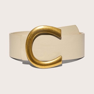 <span class=keywords><strong>Ceinture</strong></span> fine en cuir PU pour femme avec grande <span class=keywords><strong>boucle</strong></span> en alliage doré, largeur 4,7 cm, longueur 100 cm, pour manteau, <span class=keywords><strong>ceinture</strong></span> de créateur tendance - Product Image 3