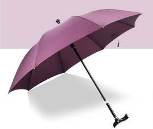 Béquille canne bâton de marche vieil <span class=keywords><strong>homme</strong></span> couleur unie cadre en fibre de verre réglable <span class=keywords><strong>parapluie</strong></span> droit - Product Image 5