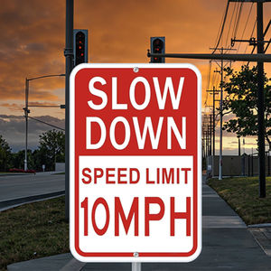 علامة الحد الأقصى للسرعة الصناعية <span class=keywords><strong>10</strong></span> <span class=keywords><strong>MPH</strong></span>-علامة ألومنيوم بطيئة للمستودع والمصنع - Product Image 6