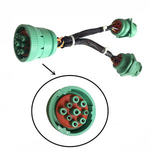 Grün Typ 2 J1939 Deutsch 9 Pin Stecker Splitter Y Kabel Diagnose Kabelbaum für LKW Freightliner GPS ELD Anhänger - Product Image 2