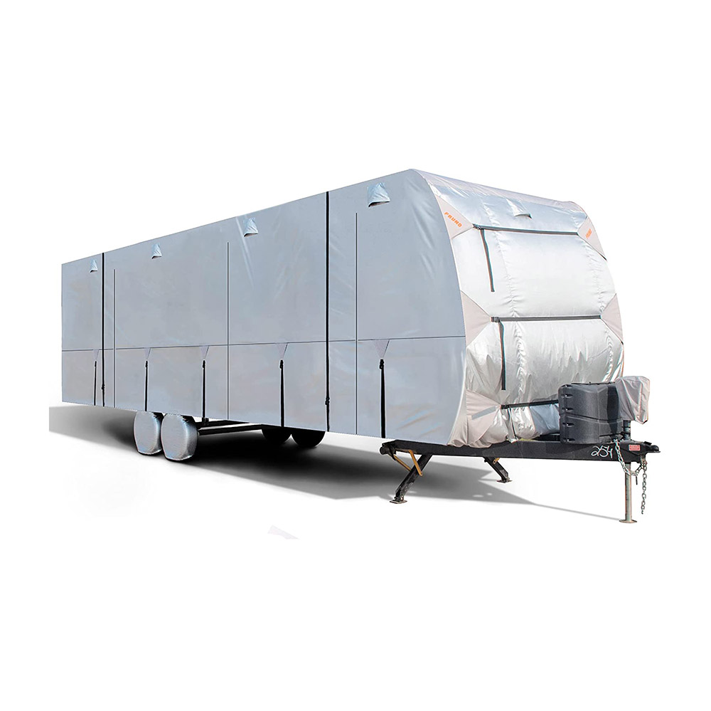 300D оксфордская дорожная крышка трейлера RV для 18 ' - 33' кемпера с крышкой язычка и 4 крышками шин