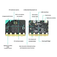Carte programmable compatible Micro:bit V2 - Kit de développement de codage éducatif pour l'électronique DIY