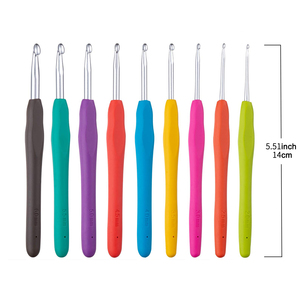 Hot Sale Soft Handle <b>Crochet</b> <b>Hook</b> Set Thin TPR for Candy Knitting Plastic Sewing Tools for Hand Knitting and Sewing - Product Image 2