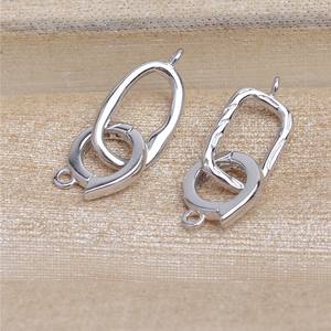 Composant de collier semi-fini en argent S925, boucle carrée baroque DIY, fantaisie 5498, accessoires et composants de bijoux - Product Image 2