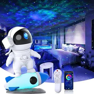 Astronaut Star Projector Night Light Rocket Projector With Remote White Noise Bluetooth APP Control Starry Nebula Projection