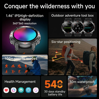 Smartwatch VVS GPS homme sport, fitness, boussole, lampe, 3ATM étanche, cardio, BT appel, OEM sur demande