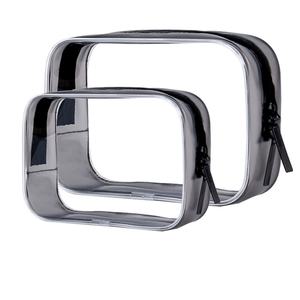 HG GRS Factory Wholesale Custom Transparent PVC Fashion Letter Pattern Cosmetic Bag Set Waterproof Travel <b>Makeup</b> <b>Case</b> Zipper - Product Image 3