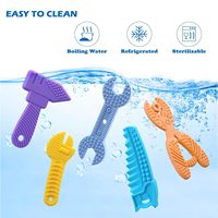 5 Pièces Jouets de Dentition pour Bébé Sans BPA, Anneaux de Dentition Sensoriels en Silicone pour Nouveau-né et Nourrisson 0-6 9 12 18 Mois, Jouets de Voyage pour Enfants