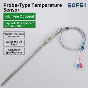 Sonde thermocouple de 50/100/150/200 mm de longueur personnalisable avec fil tressé anti-interférence <span class=keywords><strong>pour</strong></span> extrudeuse, four et machines à plastique - Product Image 2