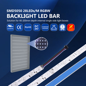 แถบไฟ LED RGBW ดีไซน์ใหม่ แสงพื้นหลัง 28 หลอด/เมตร 990 มม. 24V แถบไฟ LED SMD5050 พิกเซล สำหรับกล่องไฟแบบด้านเดียว ความลึก 40-200 มม. - Product Image 4