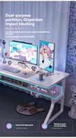 Ensemble table et chaise de jeu YOUTAI en métal blanc pur en forme de C, bureau d'ordinateur polyvalent pour la maison, e-sport, élégant et de style exécutif
