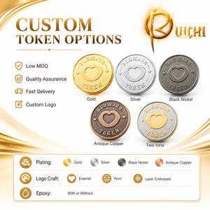 Jetons de jeu en métal personnalisés avec logo, de haute qualité, gravés, vente en gros à prix abordable - Product Image 3