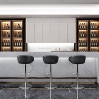 [En stock] Tabouret de bar pivotant réglable en hauteur en acier inoxydable de style nordique, noir, moderne, pour la maison des enfants, mobilier de bar