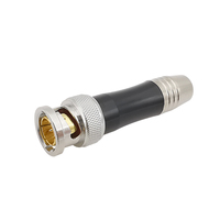 Stock BNC macho enchufe HD SDI 75-5BNC adaptador de núcleo de cobre cabezal de soldadura Cable de vídeo BNC enchufes conector de monitoreo chapado en oro