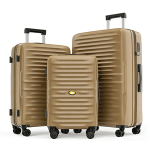 OEM 대용량 수트케이스 클래식 세로 스트라이프 하드사이드 러기지 확장형 여행 트롤리 가방 풀 디렉션 휠 포함 - Product Image 4