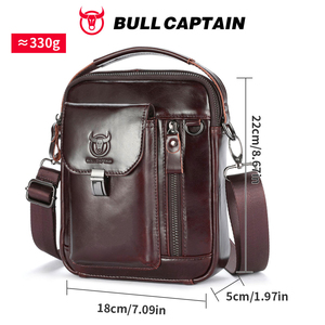 Sac à bandoulière pour homme en cuir véritable BULL CAPTAIN, sac messager, sac de travail durable, toutes saisons - Product Image 5