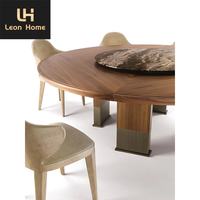 Table de salle à manger en bois artificiel avec dessus en marbre au design moderne unique