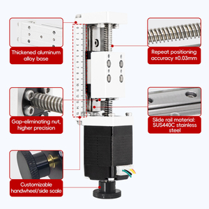 UMOT DC liga de alumínio Mini Nema 8 20/30/40/50/60/70/80/90/100mm estágio eficaz parafuso de chumbo curso Linear único eixo robô CNC - Product Image 3