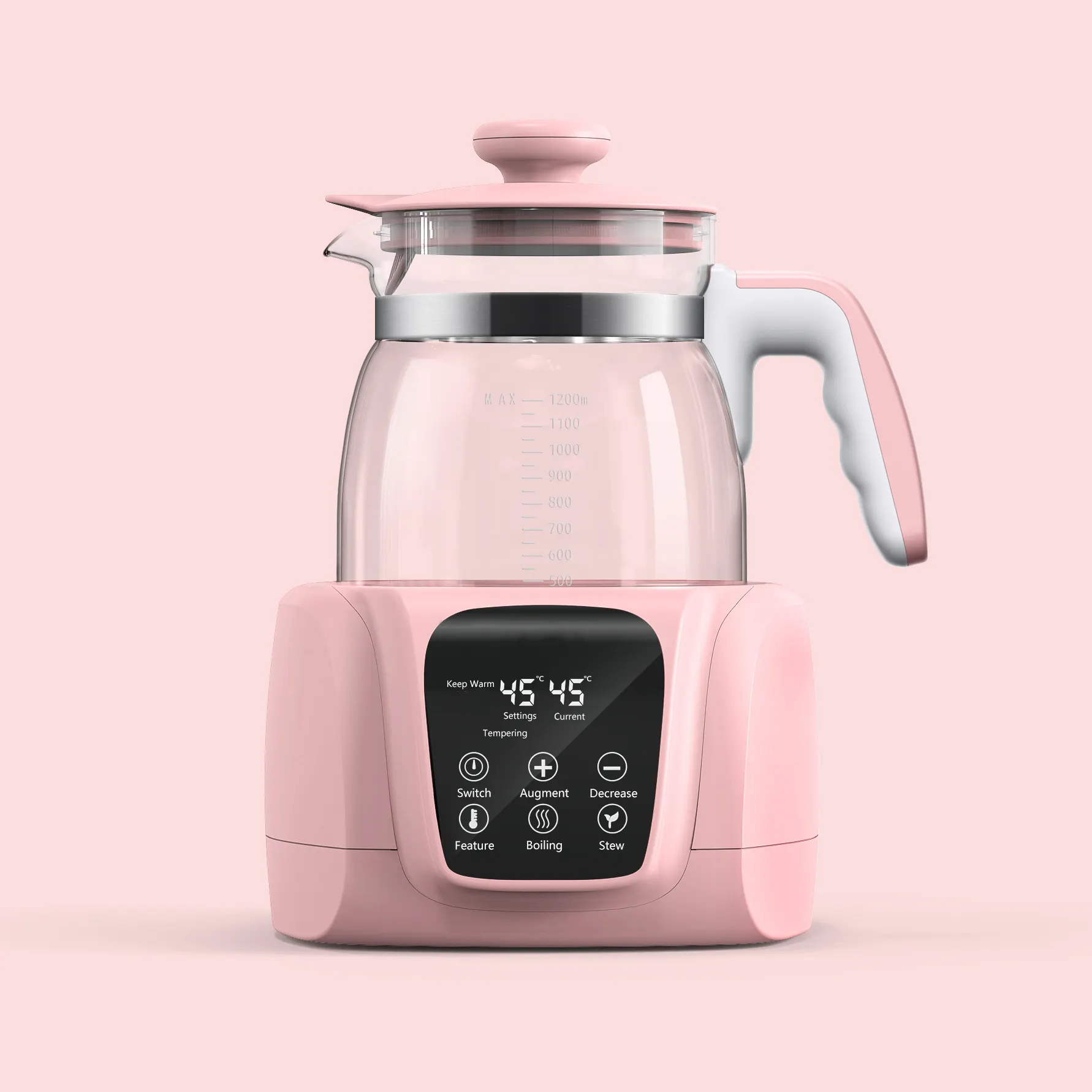 800ML Glass Electric Baby Water Thermostat Kettle Cordless Milk Modulator Baby Bottle Heater Warmer