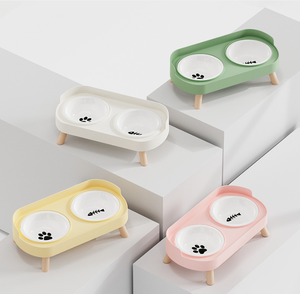 Nouveau design de bols doubles en céramique Bols à eau pour <span class=keywords><strong>chat</strong></span> Bol à eau pour animaux de compagnie motif <span class=keywords><strong>poisson</strong></span> - Product Image 1