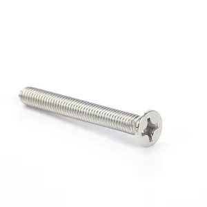 Din965 M2 M2.5 M3 M4 M5 M6 Counter Sunk Screw Metric Stainless Steel Cross Recessed Phillips Flat Head Machine Screw